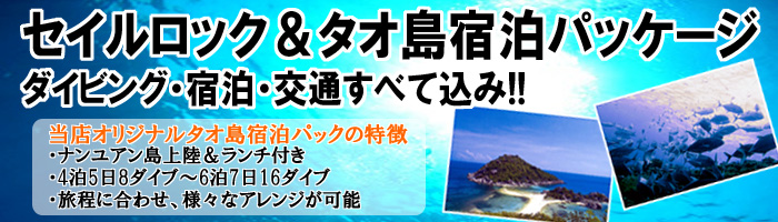 セイルロックダイビング付 タオ島宿泊パッケージ